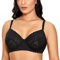 DOBREVA Women's Full Coverage Bra Lace Unlined Underwire Plus Size Minimiser Bra Black 38DD