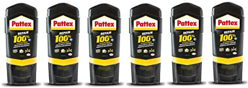 Pattex Repair 100% Alleskleber, starker Kleber für den Innen- und Außenbereich, Klebstoff zur Reparatur für verschiedene Materialien, 6x50g Transparent