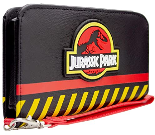 Jurassic Park Isla Nublar Ingen Dept Plånbok/Handväska Bi-Fold med Telefonfack, Myntficka & Korthållare, Svart