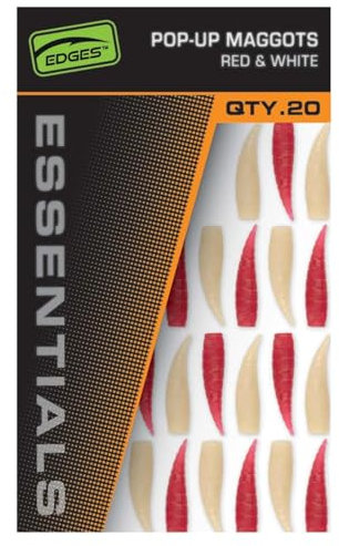 Fox Pop Up Maggots (10 red,10 White) - 20 Kunstmaden, Madenimtate zum Karpfenangeln, Pop Ups