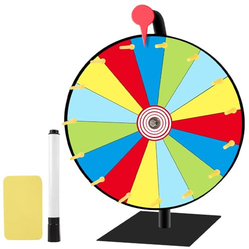 ZOYDP 12 roues porte-bonheur, roue porte-bonheur à tourner, gomme et marqueur, roue à glace, roue à glace, roue à glace, jeu de mots, fête de carnaval, 15 fentes