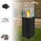 LARS360 Chimenea cuadrada de pie con etanol, chimenea de jardín con cubierta de extintor, guante antiquemaduras, protección contra el polvo y piedras decorativas, chimenea de bioetanol para exteriores