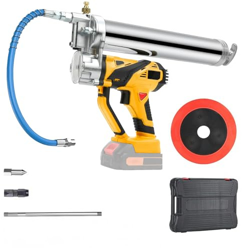 AUORUSI Ingrassatore a Batteria, Kit Potente Pistola per Grasso da 12000 PSI, Ingrassatore Elettrico con Tubo Flessibile Lungo 50cm,Luce LED Super Luminosa,Ingrassatore da 6 oz/min(Senza Batteria)