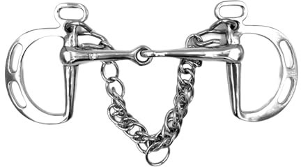 Equine Smile ES0072 Gebiss Kimblewick Springkandare Einfach Gebrochen aus Edelstahl Gebissstärke 16 mm (13.5 cm)