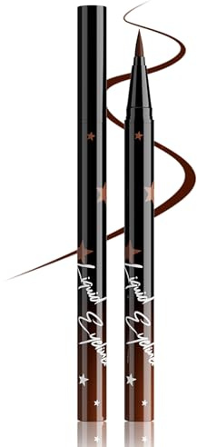 Erinde Braun Liquid Eyeliner, Wasserfest & Wischfest, Schnelltrocknend und Langanhaltend, Hochpigmentiert für Präzise Lidstriche, Multiuse Eyeliner Pen für Halloween, Karneval & Cosplay, Vegan #11