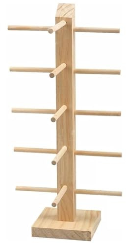 YIMINI Soporte para Gafas de Madera, Soporte de Exhibición de Gafas Multicapa, Organizador Gafas con Ranuras Antideslizantes, para Gafas de Sol, Miopes y Lectura (Portagafas para 5 Gafas)