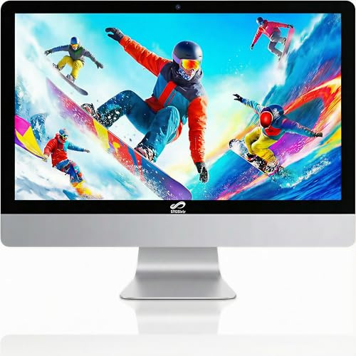 STGsivir All-in-one PC Desktop Computer, 24 FHD Display, Core i7 up to 3.9 GHz, 16GB RAM, 1TB SSD, WiFi, Bluetooth 5.0, Windows11P64, White, for Office & Entertainment