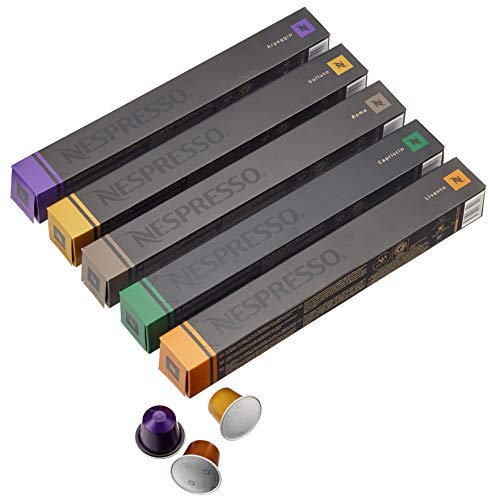NESPRESSO ORIGINAL, Auswahl an Espresso Kaffees, Helle bis dunklere Röstungen, Kompatibel mit ORIGINAL Kaffeemaschinen, Kapsel Set aus 50 Kaffeekapseln