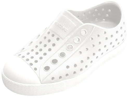 Native Shoes Kids' Jefferson Slip-On Shoe, Shell White/Shell White, 13 Little Kid