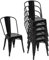 Mendler 6er-Set Stuhl HWC-A73, Bistrostuhl Stapelstuhl, Metall Industriedesign stapelbar - schwarz