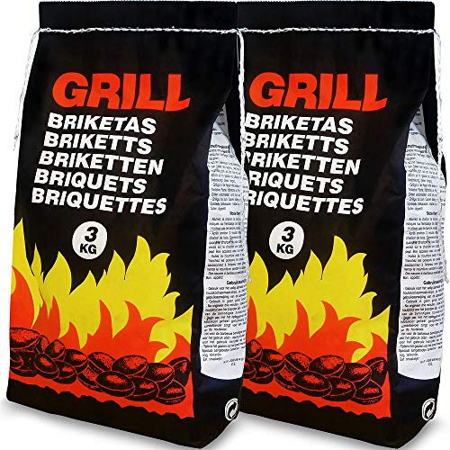 Deuba Briquettes de Charbon de Bois 6kg 2x3kg Charbon de Bois briquette Bois pour Barbecue BBQ braises Durable Grill briquets brikets