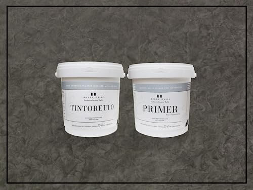 Impera Italia Tintoretto - Matt, Venetian Plaster Effect, Wall Paint Bundle. Includes 2kg of Paint and 1L of Primer - Covers 6-8SQM - In Colour PIAVE.