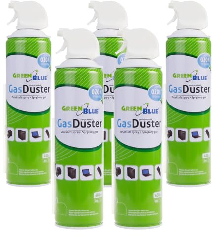 Green Blue GB600 Compressed Air Spray 5 x 600 ml Air Duster Cleaning Compressed Air Spray Compressed Air Cleaner Compressed Air Computer Cleaner