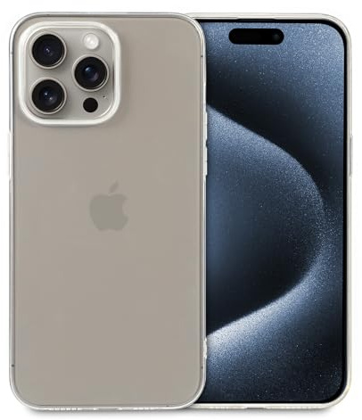 doupi Transparente Schutzhülle kompatibel mit iPhone 15 Pro (6,1 Zoll) - PerfektFit Dünn, Clear, Kabelloses Laden Unterstützend, Super Slim Protective Cover, transparent