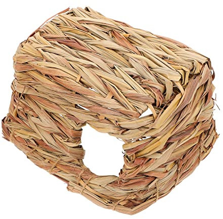 FOMIYES Straw Woven Hamster Hideout Handgemachtes Versteck Für Hamster Atmungsaktives Spielnest Aus Natürlichem Material Für Kleine Haustiere Wie Ratten Und Chinchillas