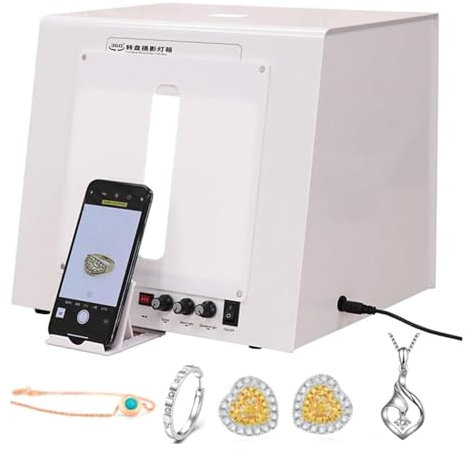 Caja De Luz para Estudio FotográFico, Kit De Tienda De CampañA para Caja De Estudio FotográFico Profesional, con IluminacióN Blanca CRI ≥ 92%, Regulable 3000-5500k, Plato Giratorio,T30