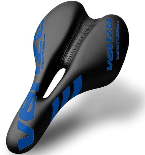 Venzo Selle de vélo Confortable – pour VTT, Route, Exercice, Trekking, vélo Pliable, Hybride et Cruiser – Selle XC – Bleu