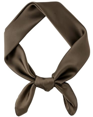 Bandana, Bandana Kopftuch Herren Halstuch Head Scarf, Seidentuch Einfarbiger Weicher Seidentuch, 70 cm x 70 cm (Kaffee)