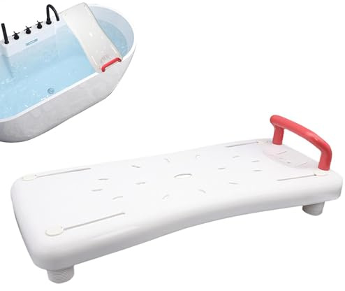 Ergonomisk badkarsbänk – duschsittbräda med handtag, stabil badsits | Badbänk för äldre, funktionshindrade, personer med menstruationsutmaningar, halkfritt badrumshjälp, säker och stödjande design | Sittande rundade hörn för äldre med menstruationssvårigheter