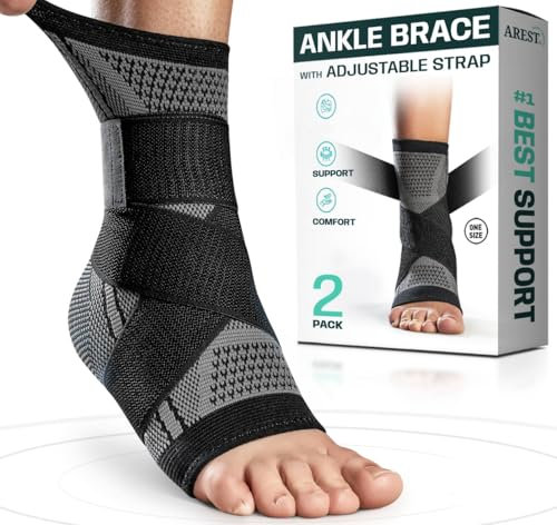 AREST (2er-Pack) Sprunggelenkbandage - Einstellbare Knöchelbandage - Bandage Fußgelenk für Sport - Sprunggelenkbandage für links und rechts
