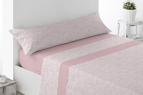 Juego de Sábanas Térmicas de Pirineo. Sábanas de Otoño/Invierno Tejido Polar para Cama Individual y Matrimonio, 3 Piezas, Cálida y Suave. (Rosa, Cama 105)