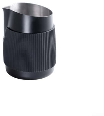 Elegante e moderno bricco montalatte in acciaio inox da 420 ml, con impugnatura comoda e design senza manico