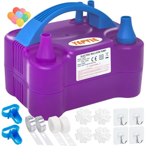 Electric Balloon Pump, Portable Electric Balloon Inflator Pump with 14 Balloon Arch Kits, Dual Nozzle & 2 Modes & 600W, Balloon Blower Machine for Balloons Decoration for Party, Wedding and Birthday