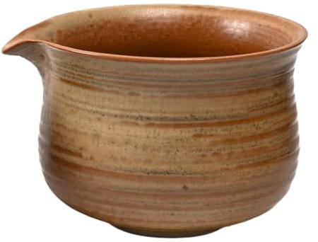 SiaBiced Cuenco de cerámica para Matcha, té portátil, ideal para preparar en casa, Diseño Retro Amarillo, Individual