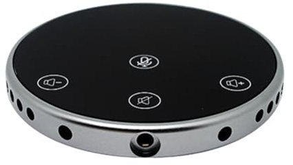 Qusedwey MicróFono de Altavoz de Conferencia MicróFono USB Escritorio Omnidireccional Captura de Voz Teclas TáCtiles con Conector de Audio de 3,5 mm para PC de Llamadas