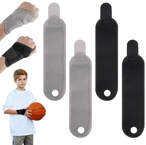 4 Pezzi Tutore Polso per Bambini, Polsiera per Tendinite Polso, Fascia Polso Sinistro e Destro, Polsiera Palestra Ortopedica Regolabile per Polso Sportivo per Fitness Bambini, Sport e Attività