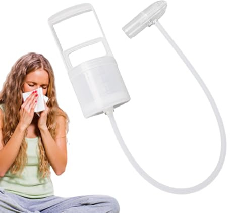 Pibumuse Aspirador Nasal Manual, Nasal Pump, Limpiador De Nariz Manual Succión Fuerte para Niños Adultos, Bomba Succión De Mocos Antirreflujo, Removedor Mocos Reutilizable para Aliviar La Mucosidad