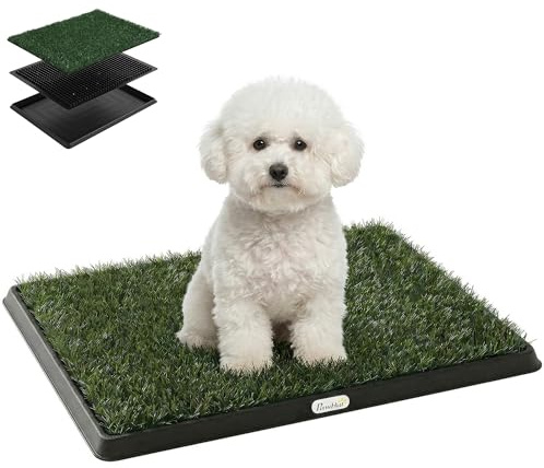 PawHut Inodoro para Perros con Césped Artificial, 63x50,5 cm, Verde