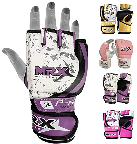 MMA Ladies Grappling Training Gloves Cage Women Fighting Sparring Gloves Purple (Medium)