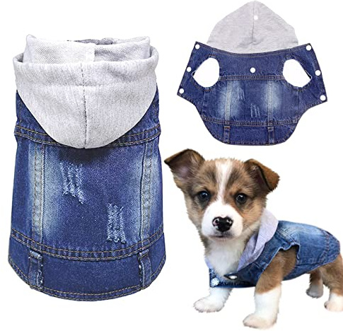 SILD Cool Vintage délavé Veste en Jean Jumpsuit Blue Jean Vêtements pour Petit Chien Animal Domestique/6 Styles XS