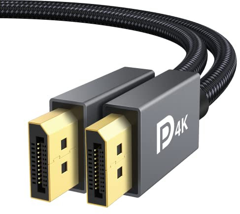 iVANKY DisplayPort Kabel 2M 144Hz, [VESA-Zertifiziert] DP Kabel 4K@60Hz, 2K@144Hz, 2K@165Hz,1080@240Hz, Display port Kabel mit FreeSync und G-Sync, Geeignet für 144Hz-Gaming-Monitor, PC, Grafikkarte