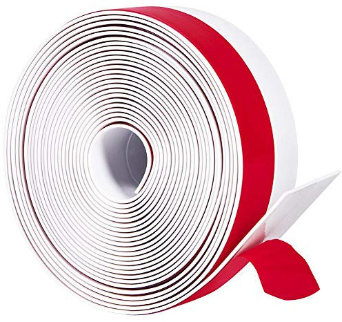 TORRAMI Silicone Door Sweep Draft Stopper 2 inch Width 20 Feet Length,Seal Insulation for Door Under Bottom, Gap, Side, Glass Shower Door, Sliding Door,White