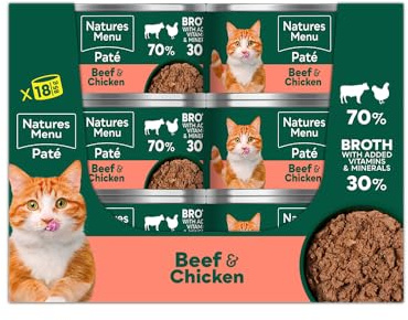 Natures Menu Wet food for Adult Cats - Beef & Chicken Paté - 18 x 85g