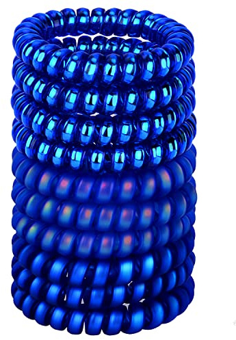 JessLab Spiral Hair Ties, 10 Pcs Traceless Phone Cord Bracelet Plastic Coil Ponytail Holders No-Damage Accessory for Girls Women Ladies, Color Assorted, Set 10
