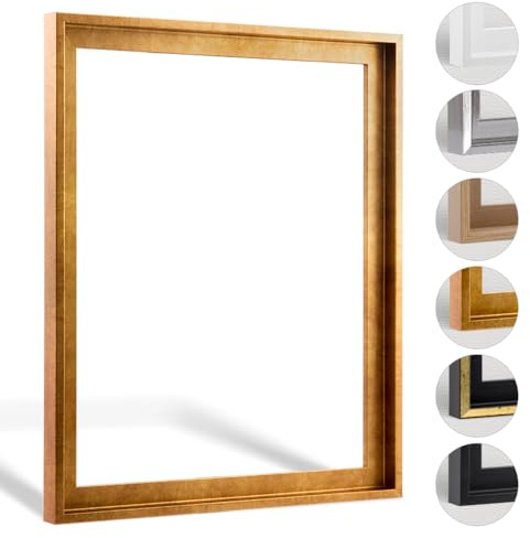 Haak Schattenfugenrahmen Levi in Blattgold 70 X 100 cm für Keilrahmenbilder und Leinwände Glanz Edition