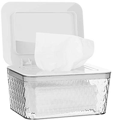Whchiy Feuchttücher Box baby Boxen für Babypflegetücher BPA Frei Toilettenpapier Box mit Deckel Tissue Aufbewahrungskoffer für Zuhause und Büro (Weiß Box)