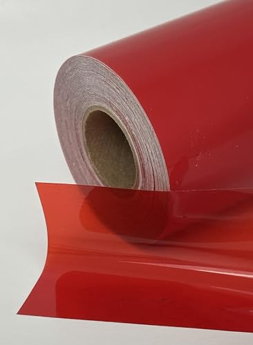 Paper Street Plastics Colored Transparent Tape with Sticky Adhesive (Red, 2 inch x 25 feet)