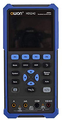 OWON 2 in 1 Digital Oscilloscope Multimeter, 40MHz Bandwidth Handheld Oscilloscope,20000 Counts with 2 Channel USB Type C and 3.5 Inch LCD Display (HDS242)
