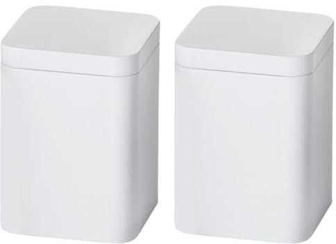 Teemando 2 X Dose Solo, 100 g weiß Weißblech, eckig, Stülpdeckel, matt 7,3 x 7,3 x 10 cm