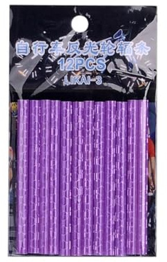Wuyangcun Spoke Reflectors 12PCS/Set 360° Visibility Easy Mounting Bicycle Reflectors Made of Reflective Material Bike Skins (Purple)