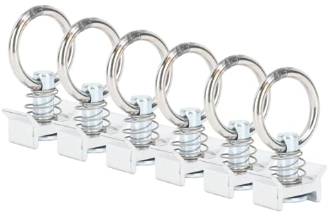 L Track Accessories,6PCS Single Stud Fitting L Track with Round Stainless Steel Aluminum Cargo Control Stud Tie Down Fitting for Airline Track Logistic Installation