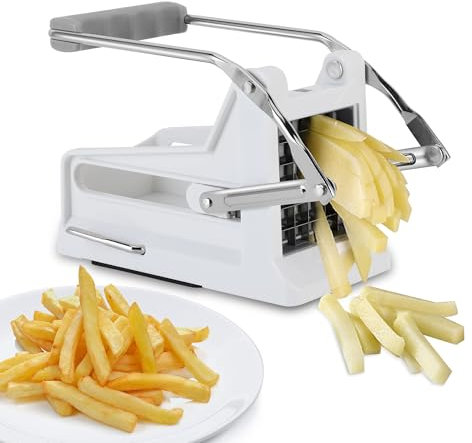 Pommes-Frites-Schneider aus Edelstahl, Professioneller Kartoffelschneider mit Ersatzklinge für Gemüse, Gurken, Karotten