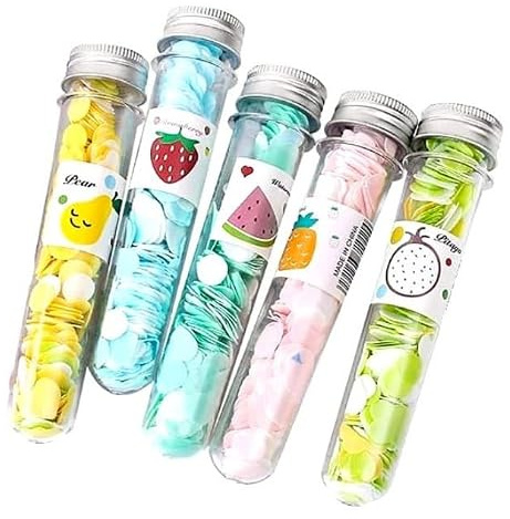 Zhuluck 5 Box Multicolor Portable Disposable Paper Soap Confetti Soap Sheets Flakes for Washing Hand, Portable Disposable Travel Scented Bath Slice for Travel and Outdoor
