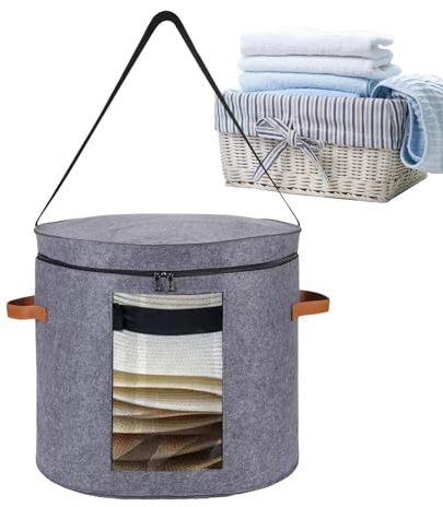 Caja para sombreros – Cajas para sombreros | Cajas para sombreros con tapas | Caja de almacenamiento para sombreros | Organizador de sombreros de ala | Bolsa organizadora plegable con tapa y