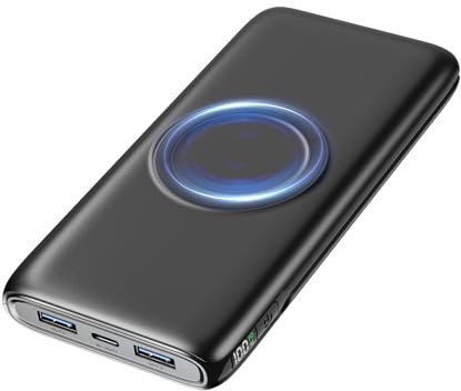 Fandealo-Batería Externa-Inalámbrico-27000mAh-Power Bank - 22,5W Carga Rápida con 4 Salidas y Pantalla LED, PD QC 3.0 USB C Cargador Portátil para Smartphones Tablets