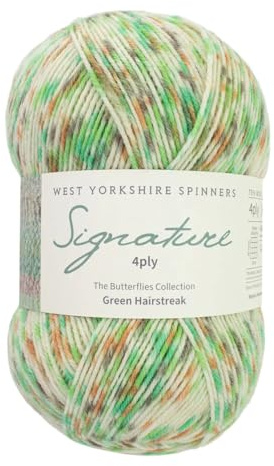 West Yorkshire Knitting Wool - Spinners Signature - 4 Ply - Sock Fingering British - 1246 Green Hairstreak